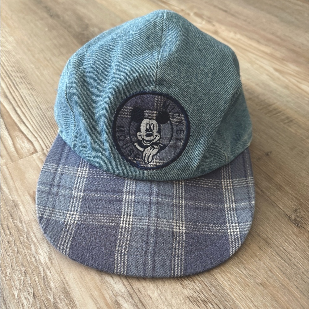 Kids Disney Mickey Denim Hat Vtg Stretchy